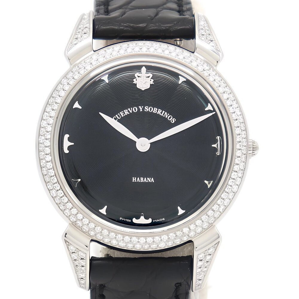 Cuervo y Sobrinos Habana Lady Watch Automatic Stainless Steel Diamond Bezel